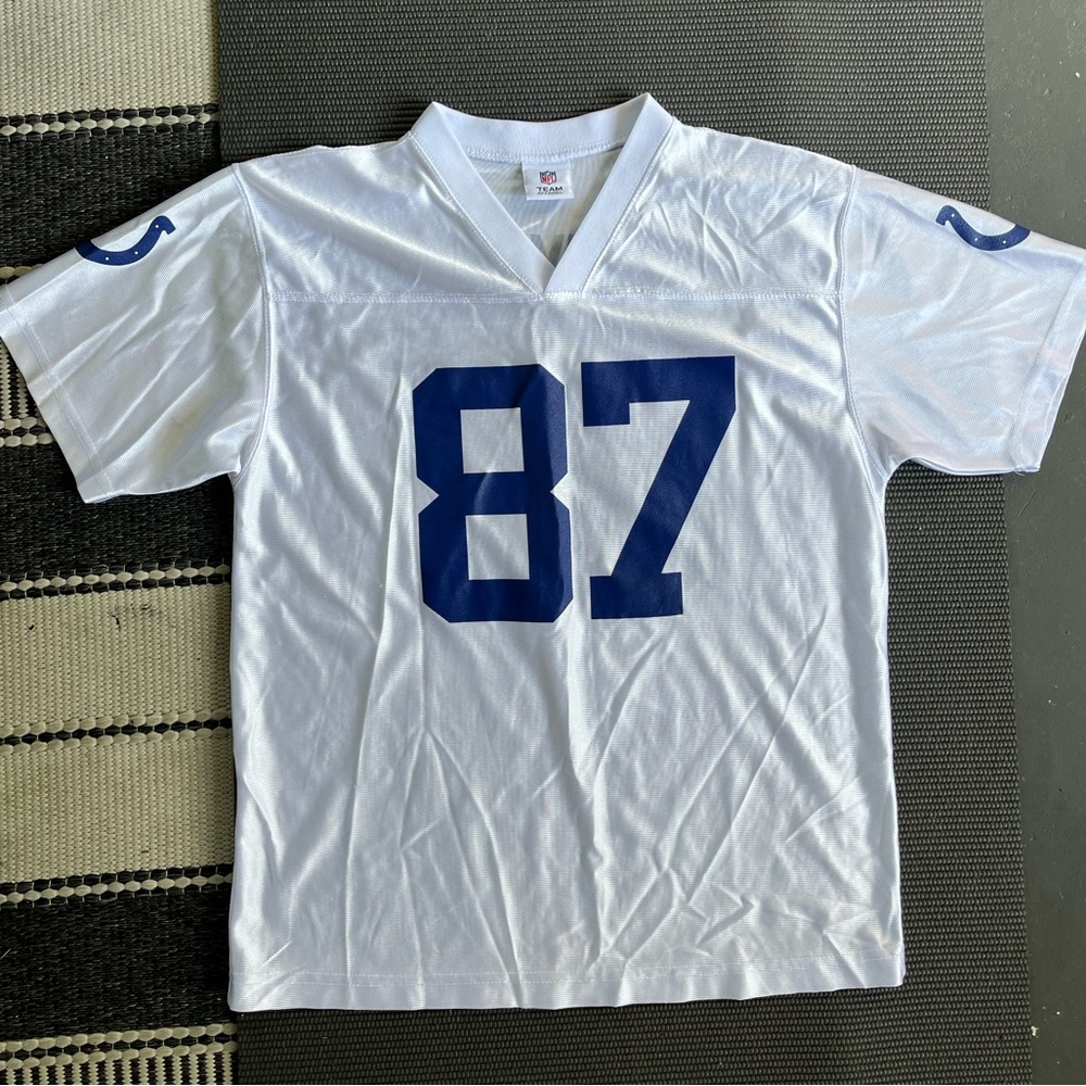 Indianapolis Colts Reggie Wayne #87 White & Blue Home Jersey